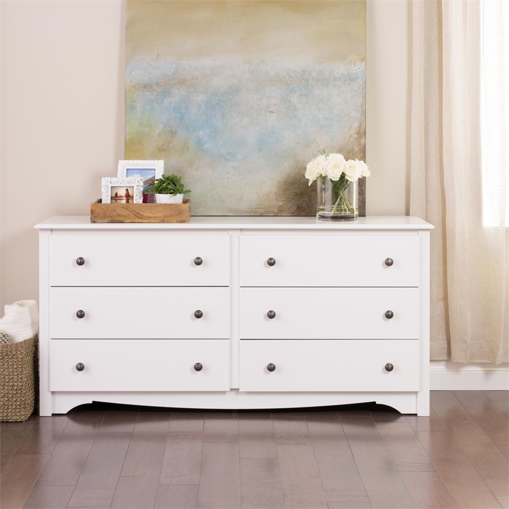 Prepac White Monterey 6 Drawer Dresser