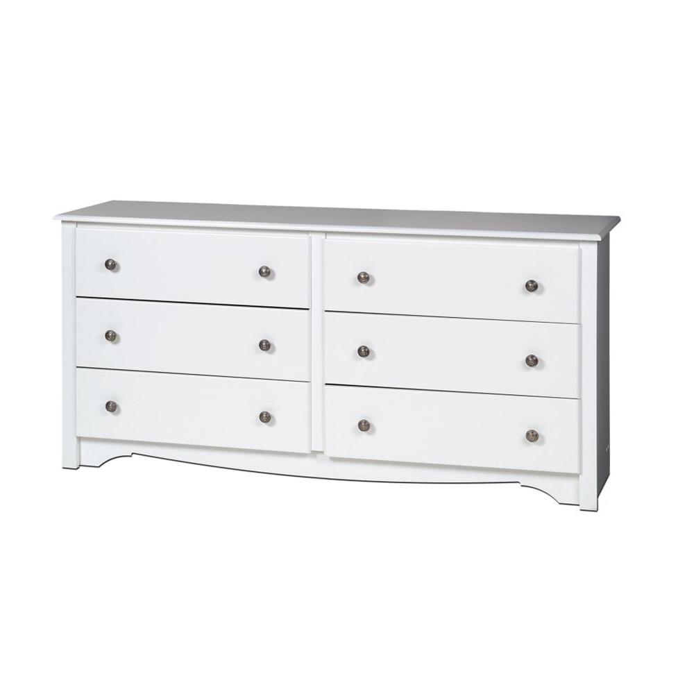 Prepac White Monterey 6 Drawer Dresser