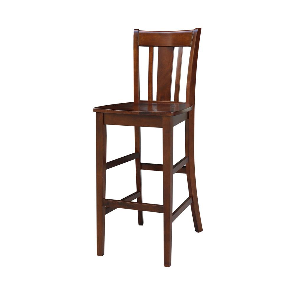 International Concepts San Remo Bar height Stool - 30" Seat Height, Espresso