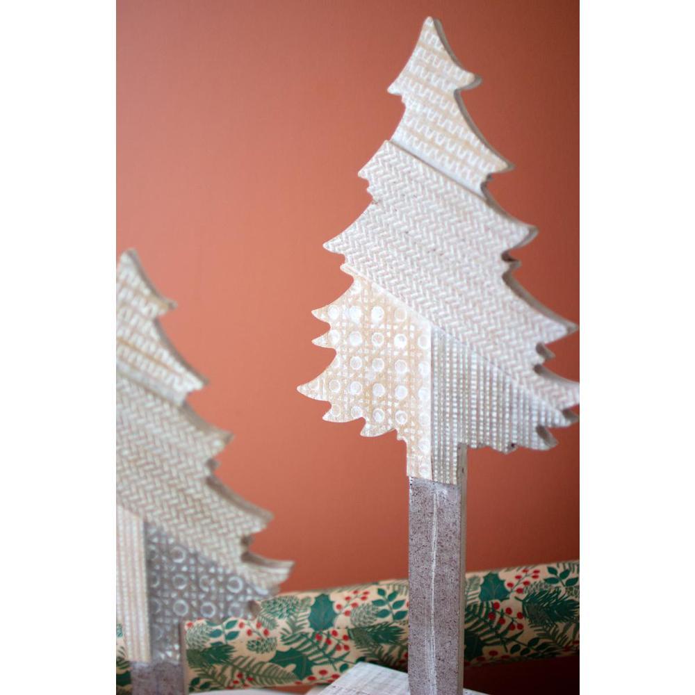 Kalalou Inc Set Of Two Wooden Christmas Trees On Bases