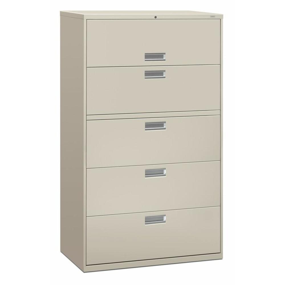 HON Brigade 600 H695 Lateral File - 42" x 18" x 64" - 5 Drawer(s) - Finish: Light Gray