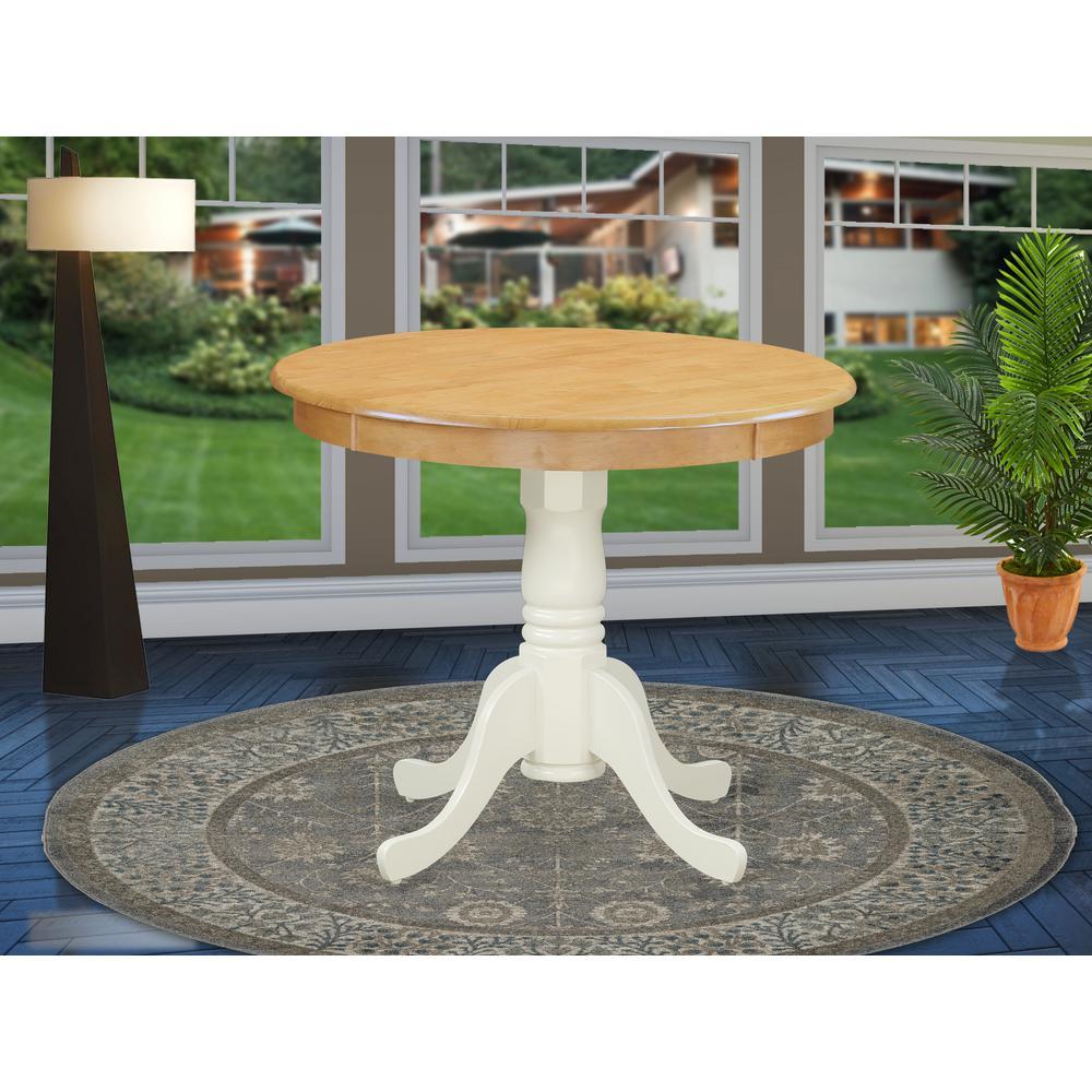 East West Furniture Dining Table Oak & Linen White, ANT-OLW-TP