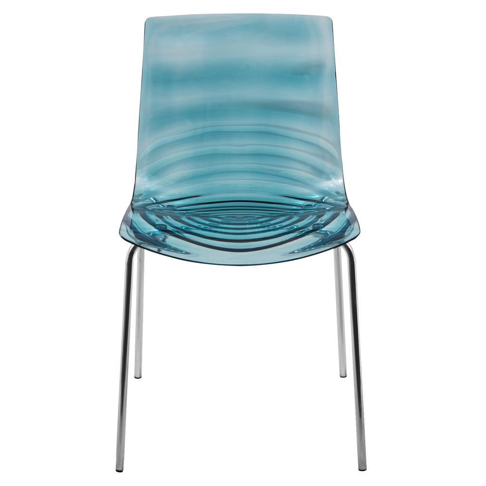LeisureMod Astor Water Ripple Design Dining Chair Set of 4 AC20TBU4