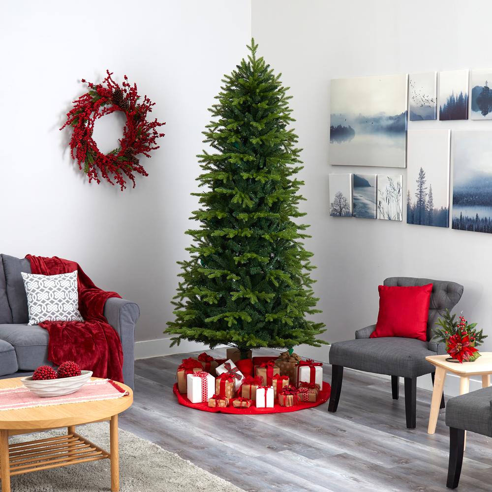 Nearly Natural 8ft. Belgium Fir Natural-Look Artificial Christmas Tree