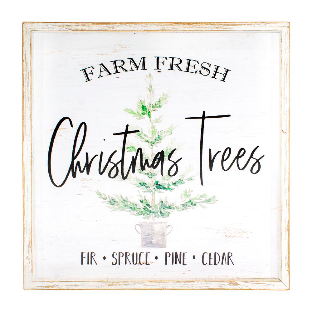 WT Collection Farm Fresh Christmas Trees Sign