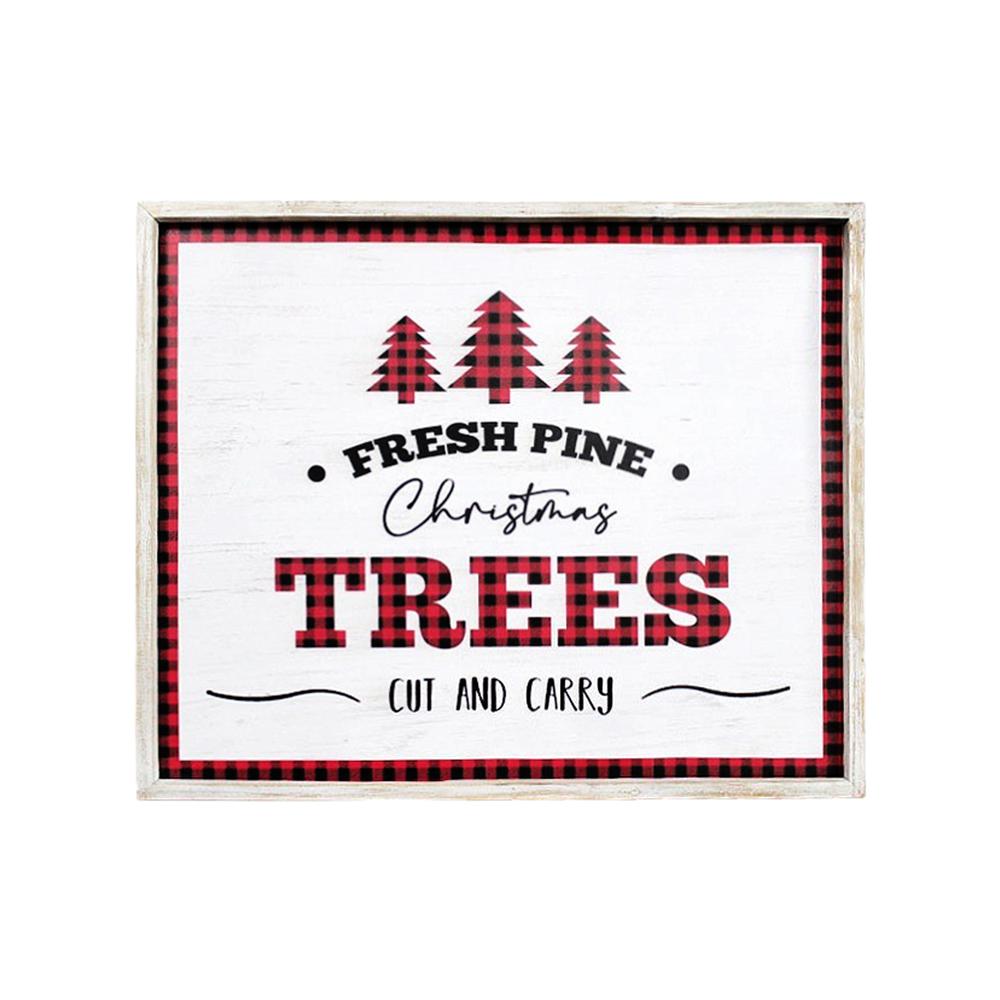 WT Collection Large Fresh Pine Christmas Tees Lodge Sign