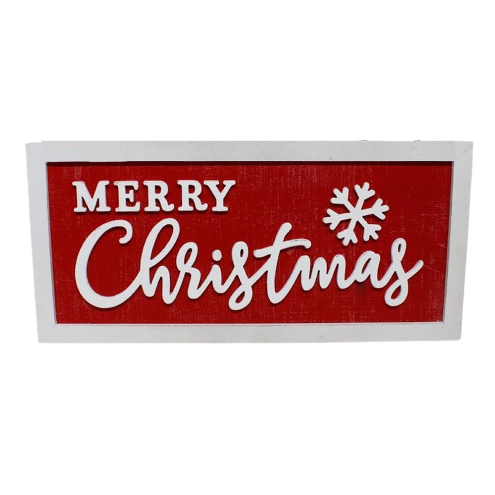 WT Collection Red Merry Christmas Sign