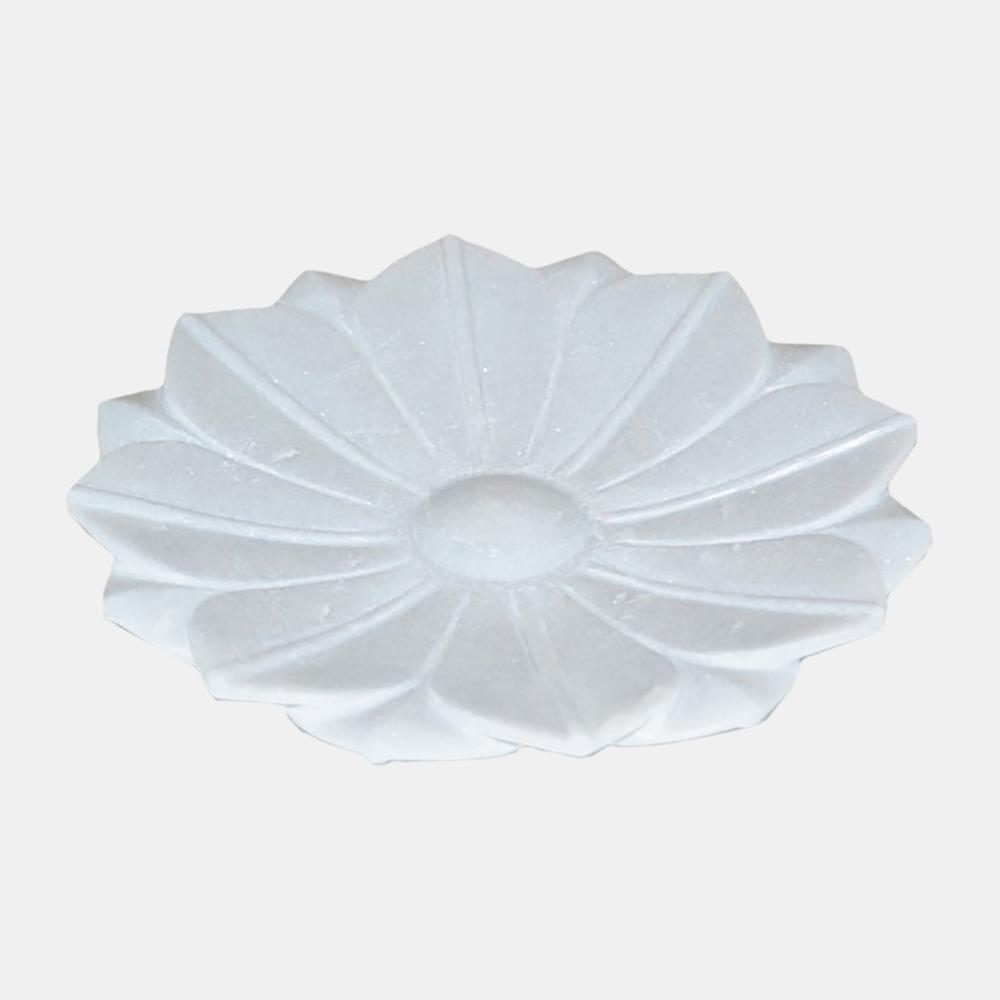 SAGEBROOK HOM Marble, 12" Flower Bowl, White