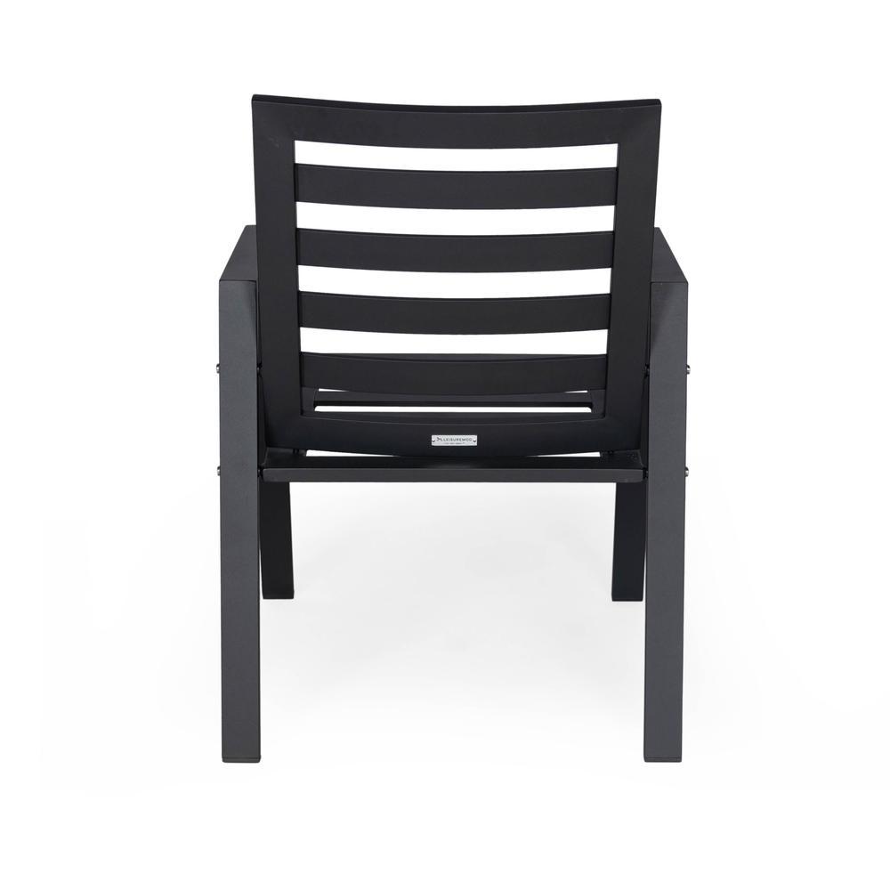 Leisuremod Chelsea Modern Patio Dining Armchair in Aluminum with Removable Cushions