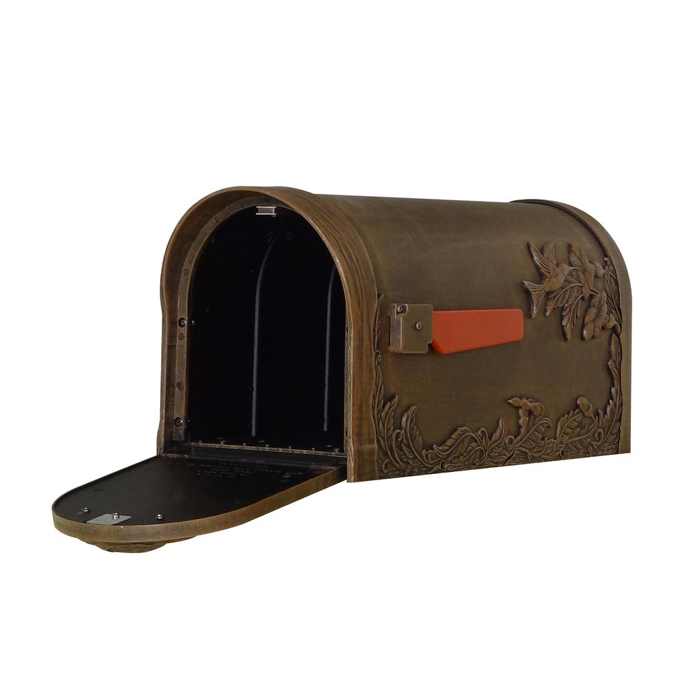 Special Lite Products Hummingbird Curbside Mailbox and Fresno Mailbox Post - Copper