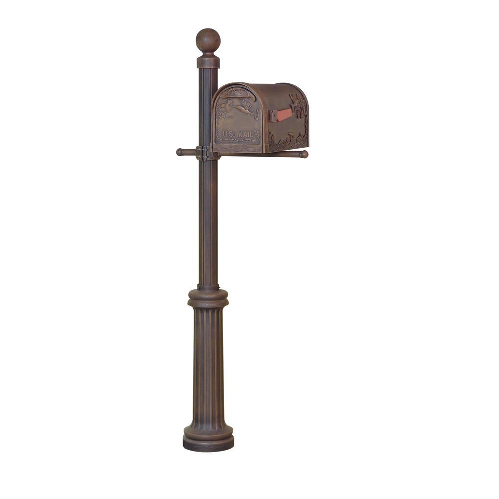 Special Lite Products Hummingbird Curbside Mailbox and Fresno Mailbox Post - Copper