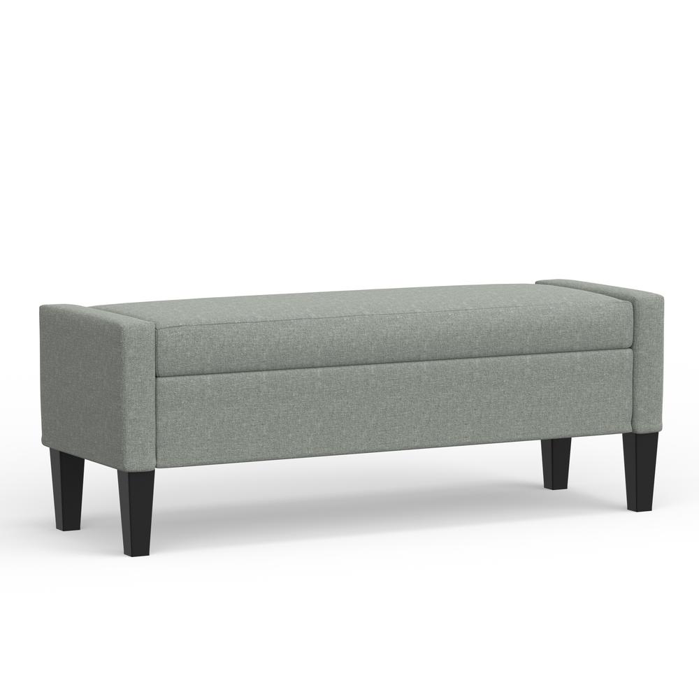 Glenwillow Home 52" Upholstered Storage Bench w/ Truncated Arms - Light Grey