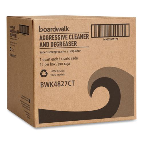 Boardwalk Aggressive Cleaner and Degreaser, Lemon Scent, 32 oz Bottle, 12/Carton