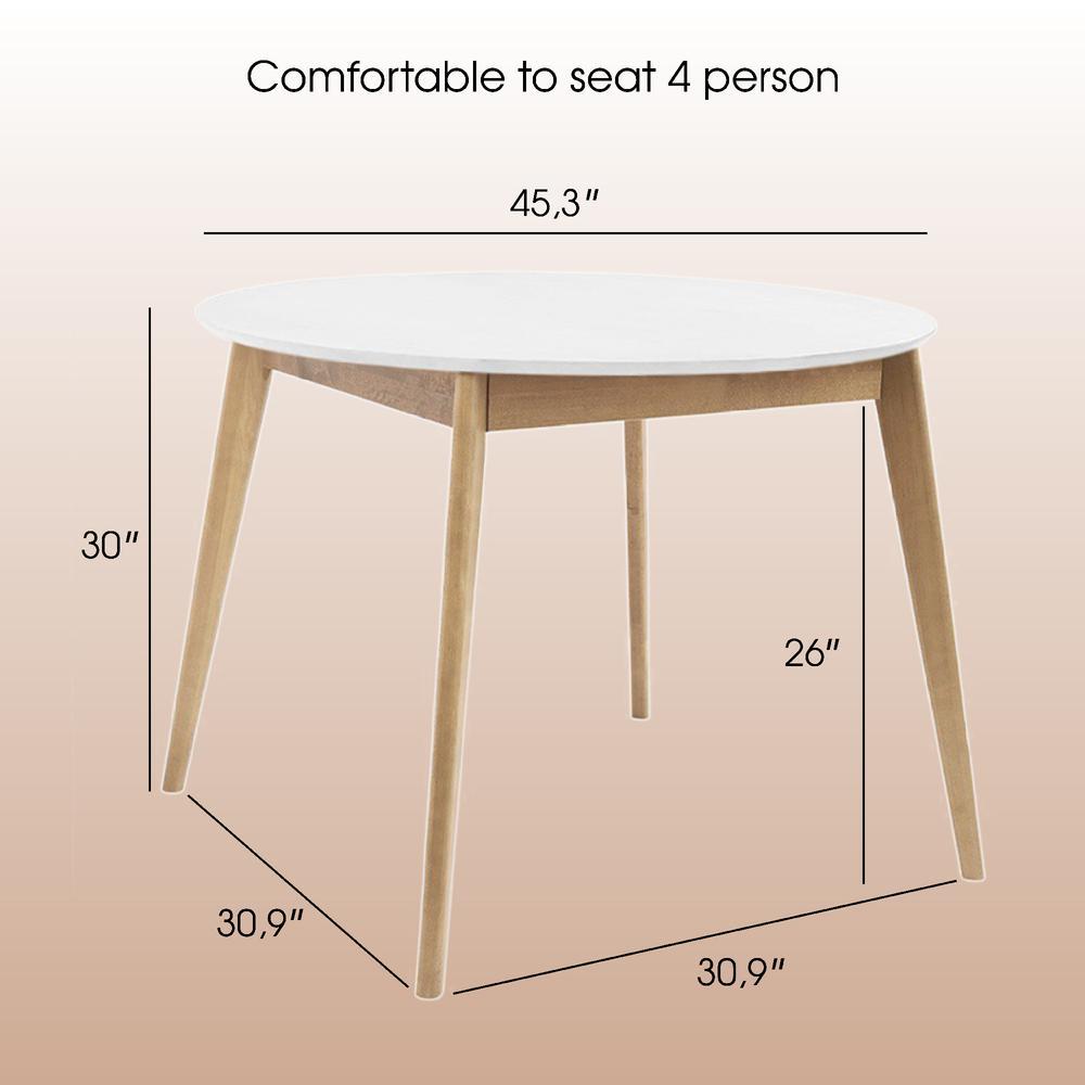 45 Inch Round Table DAIVA cASA Orion 45 inch Round Wooden Dining Table, Birch