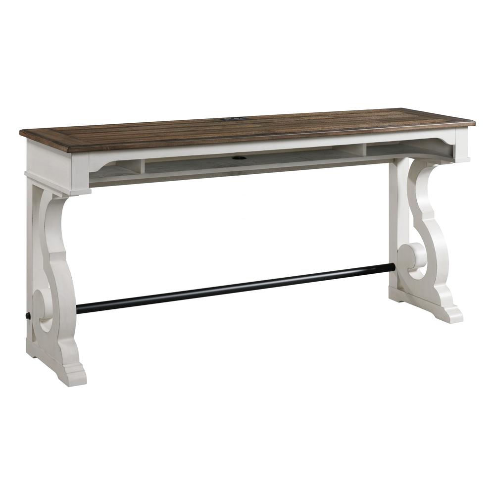 Intercon 76 Sofa Bar Table in Rustic White & French Oak