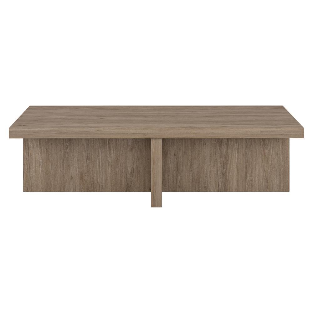 Hudson&Canal Elna 54" Wide Rectangular Coffee Table in Antiqued Gray Oak