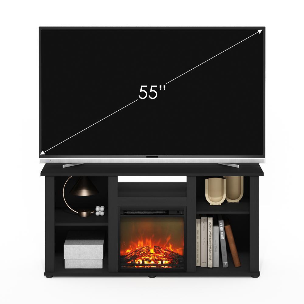 FURINNO Fireplace TV Entertainment Center with Open Storage Compartment for TV up to 55"