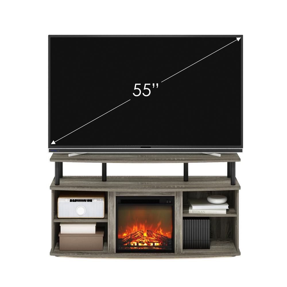 FURINNO Open Shelving Storage Fireplace Entertainment Center for TV up to 55 Inch