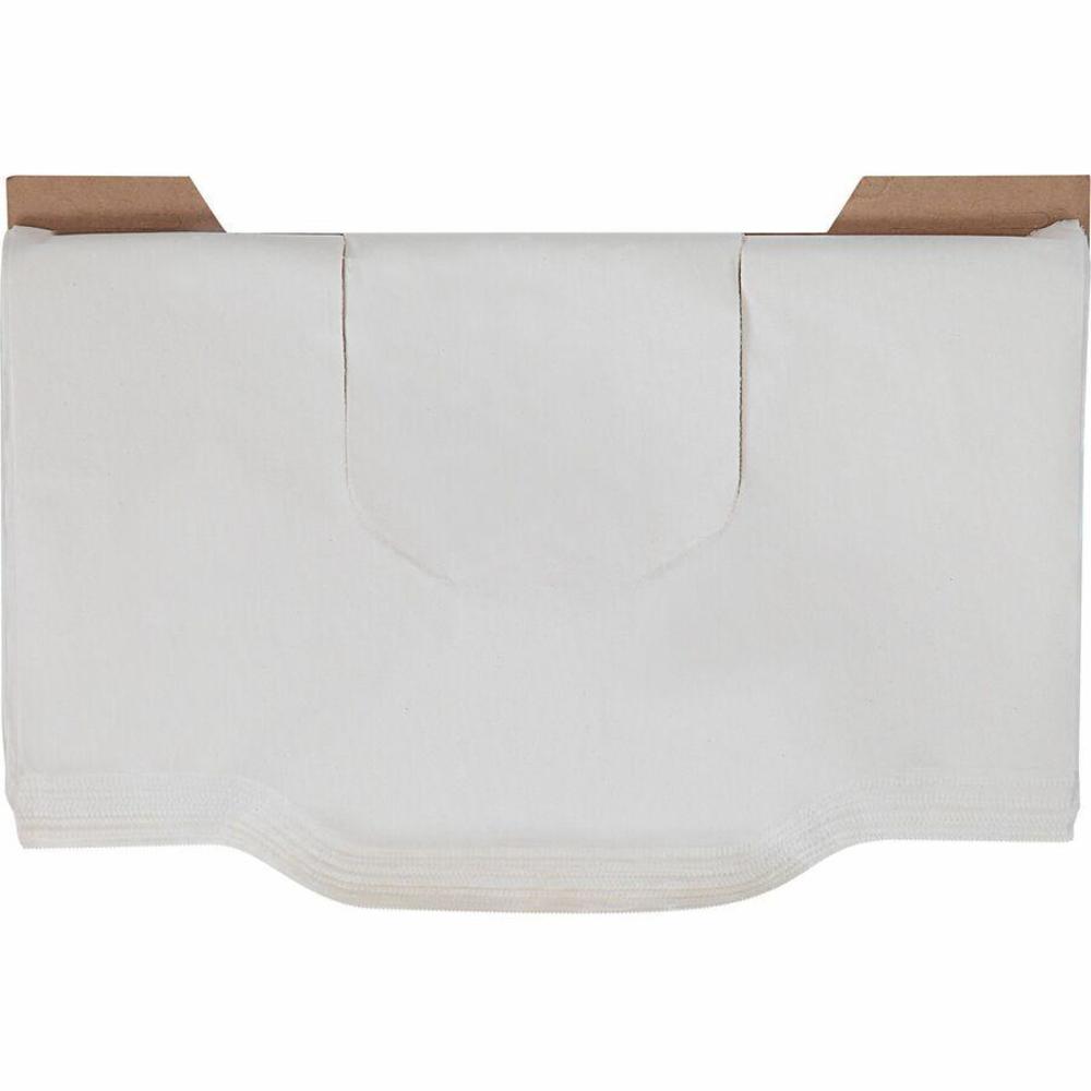 Genuine Joe Quarter-Fold Toilet Seat Covers - Quarter-fold - For Toilet - 125 / Pack - 24 / Carton - Virgin Paper - White