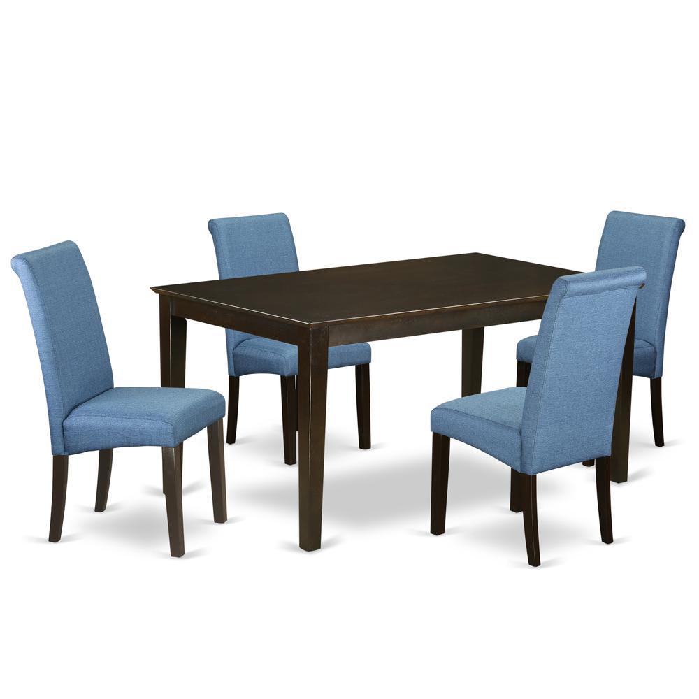 East West Furniture Dining Room Set Cappuccino, CABA5-CAP-21