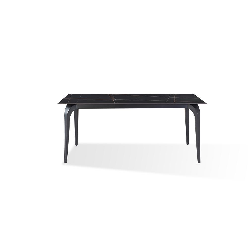 Modus Furniture Nicoya Stone Top Rectangular Dining Table in Black ...