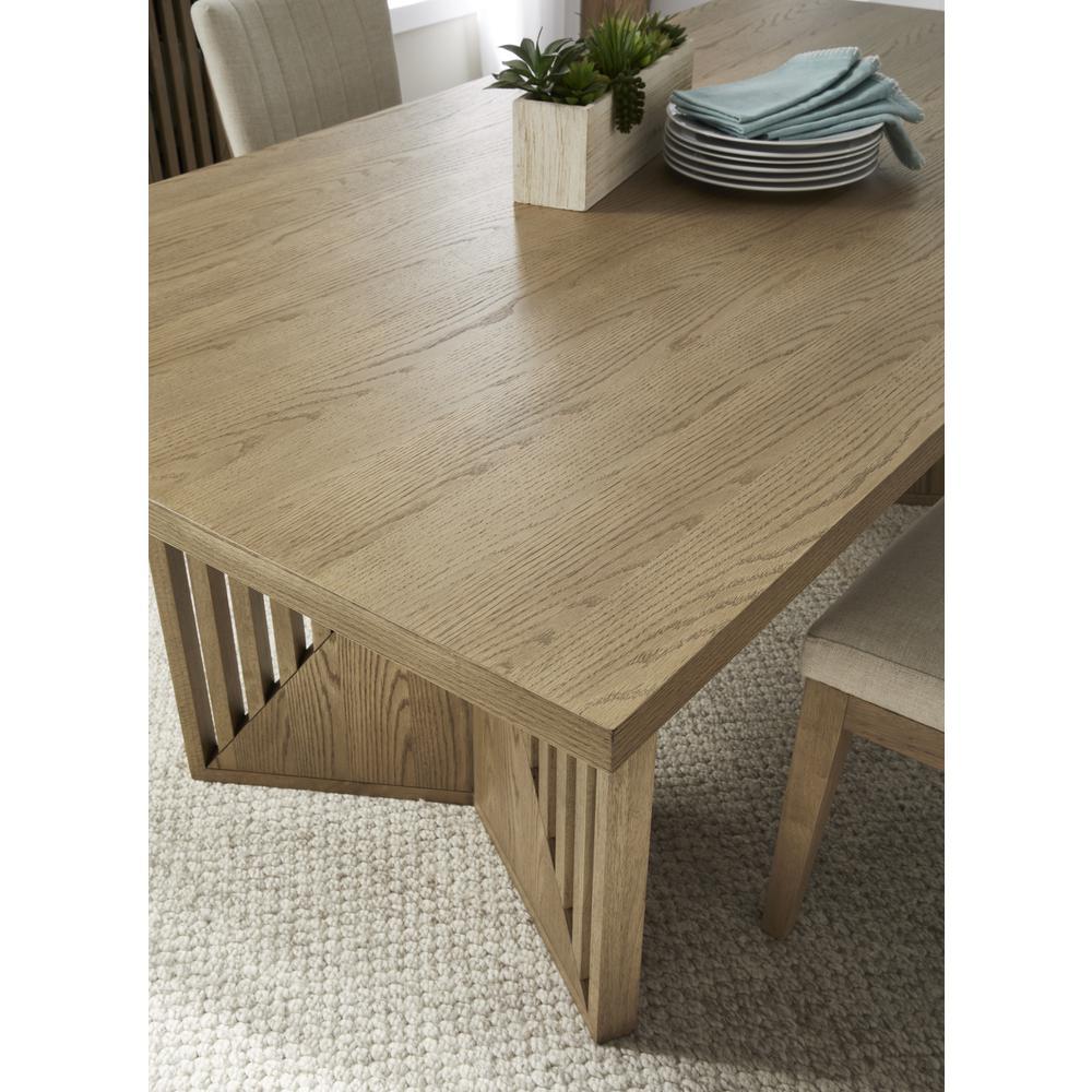 Modus Furniture Sumner Double Pedestal Oak Dining Table in Natural