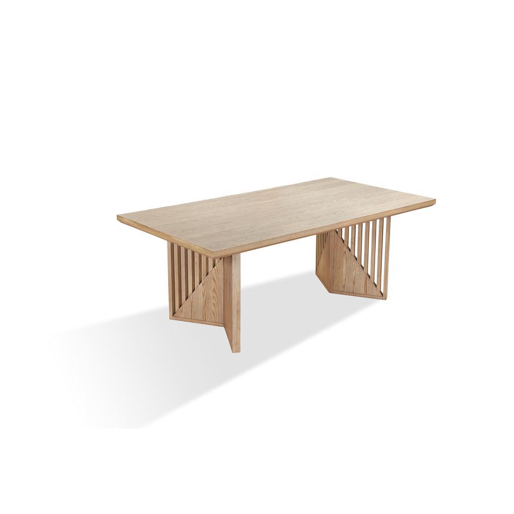 Modus Furniture Sumner Double Pedestal Oak Dining Table in Natural