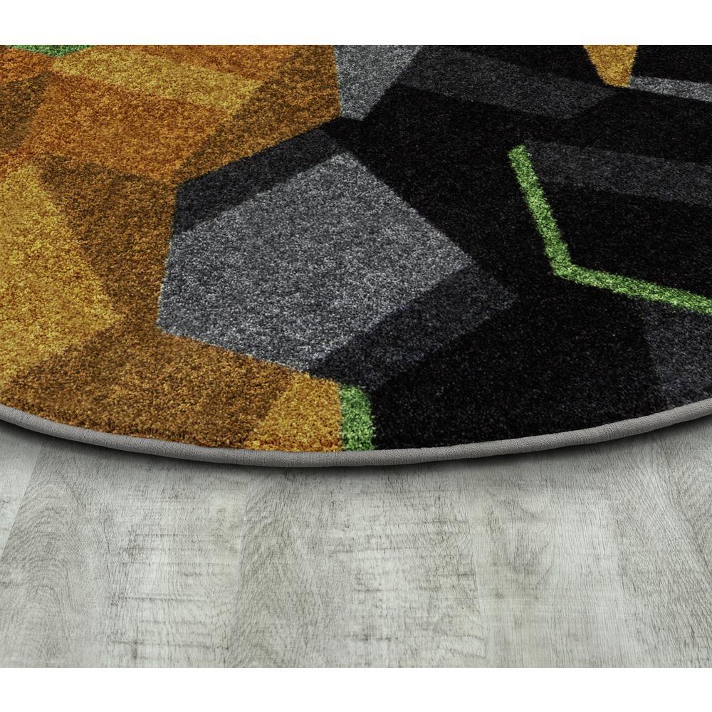 Joy Carpets Stealth 13'2" Round area rug in color Tangerine