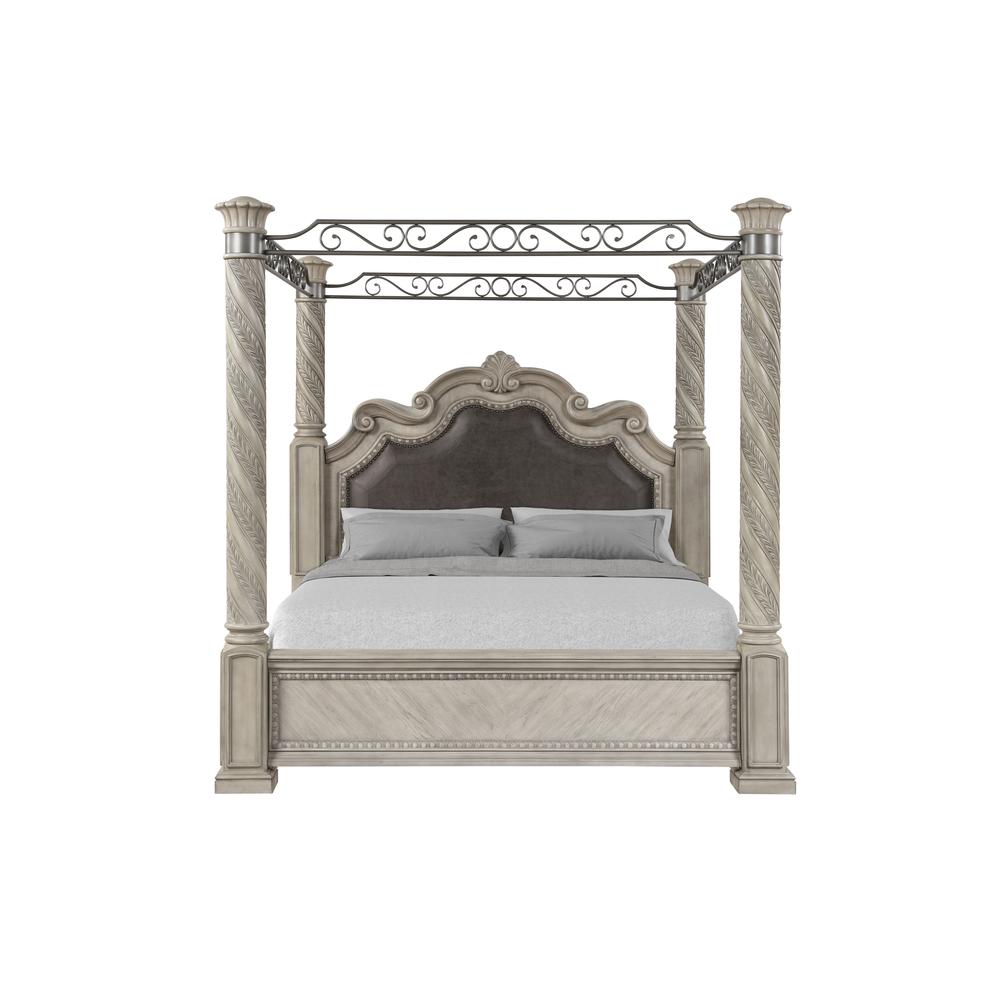 Bernards Coventry Uph Panel Canopy King Bed