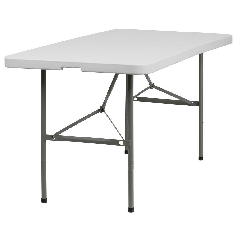 Flash Furniture 5-Foot Bi-Fold Granite White Plastic Folding Table