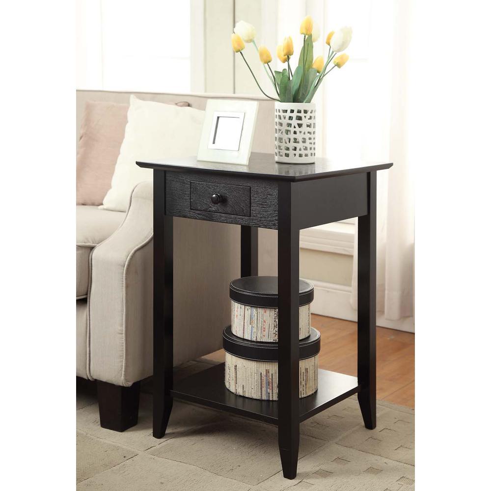 Convience Concept, Inc. American Heritage End Table with Drawer and Shelf