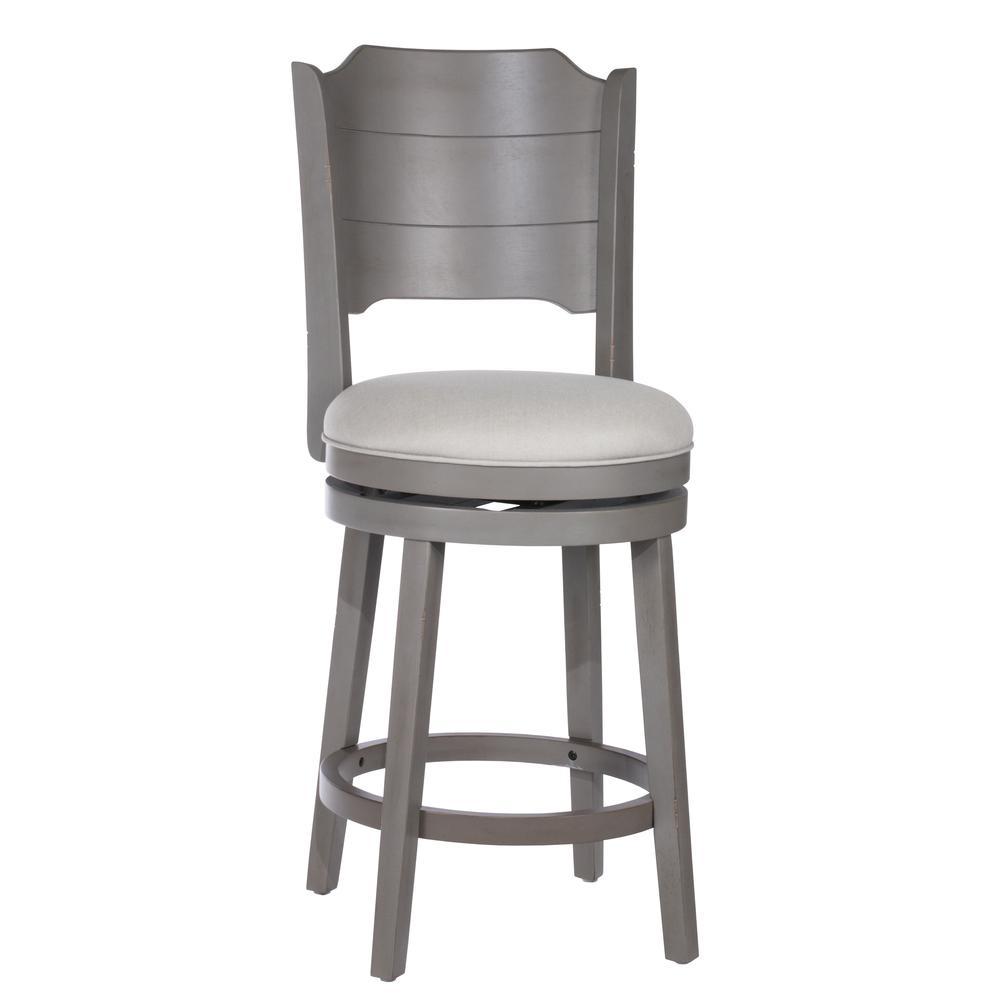 Hillsdale Wood Counter Height Swivel Stool, Distressed Gray