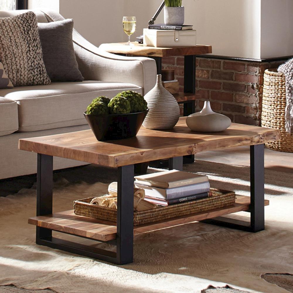 Alaterre Furniture Alpine Natural Live Edge Wood Coffee Table