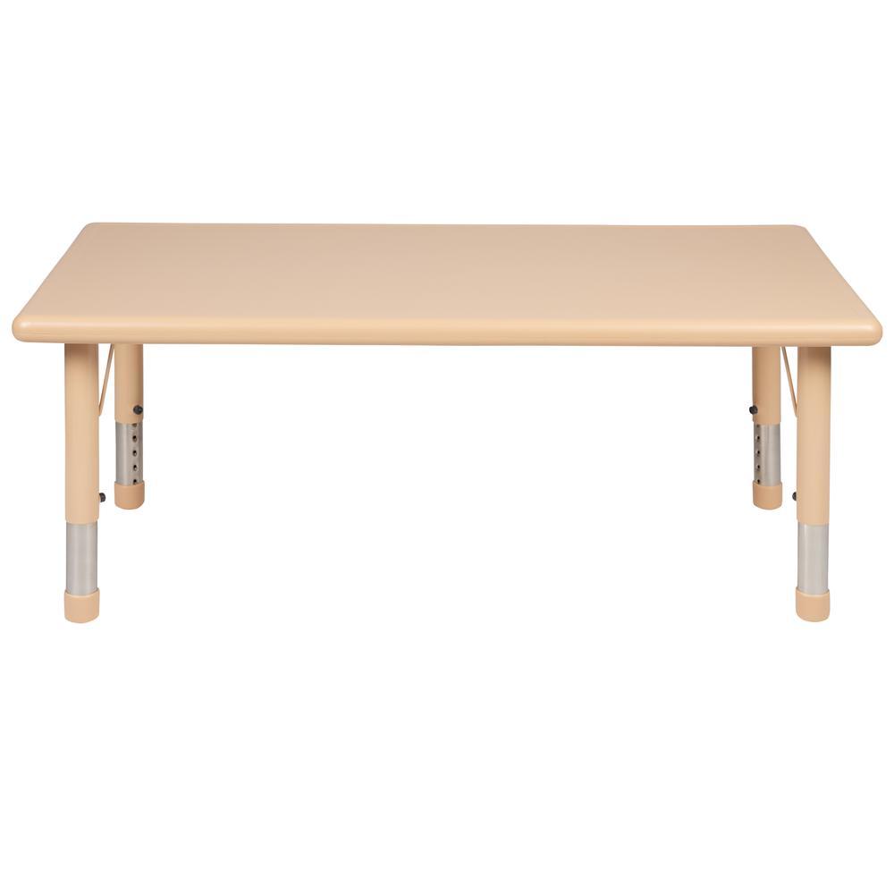 Flash Furniture 24"W x 48"L Rectangular Natural Plastic Height Adjustable Activity Table