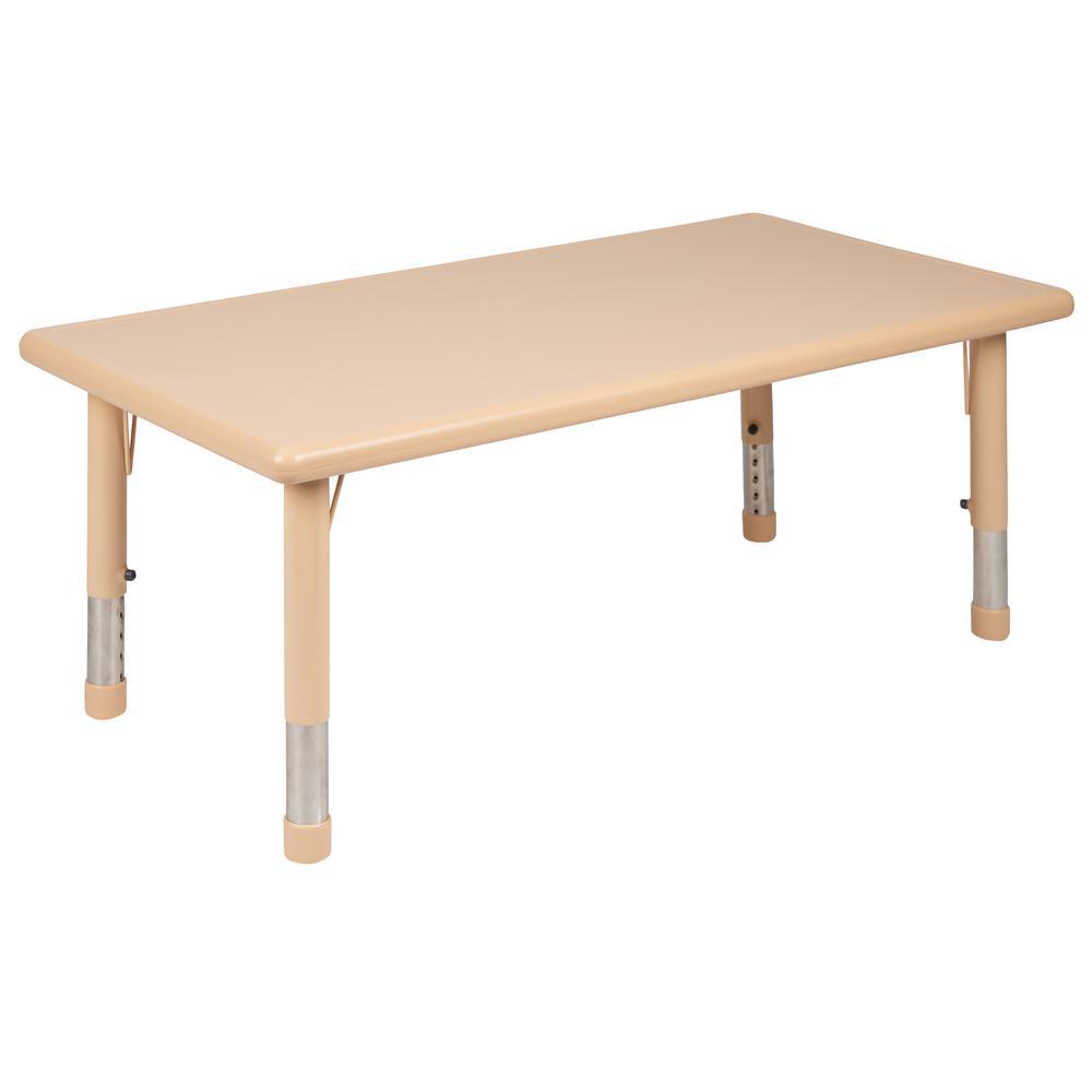 Flash Furniture 24"W x 48"L Rectangular Natural Plastic Height Adjustable Activity Table