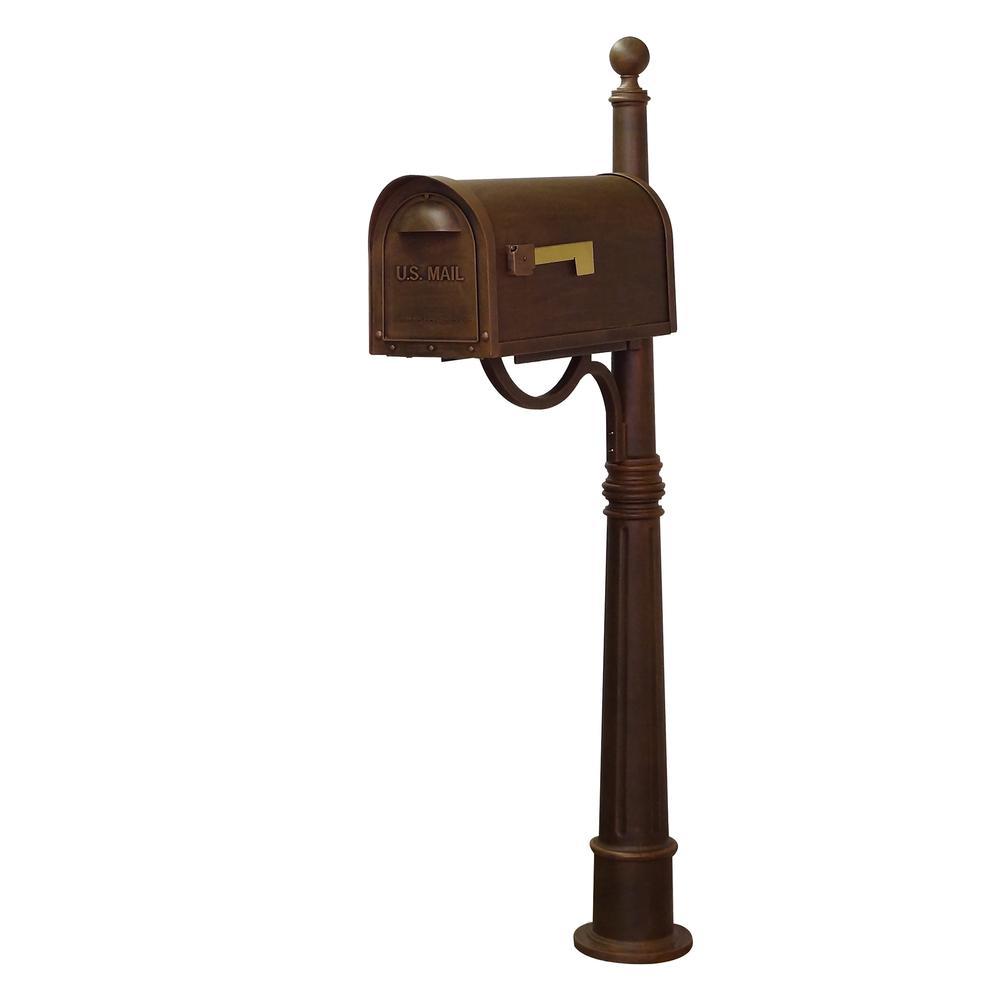 Special Lite Products Classic Curbside Mailbox with Locking Insert and Ashland Mailbox Post