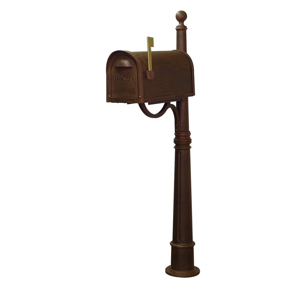 Special Lite Products Classic Curbside Mailbox with Locking Insert and Ashland Mailbox Post