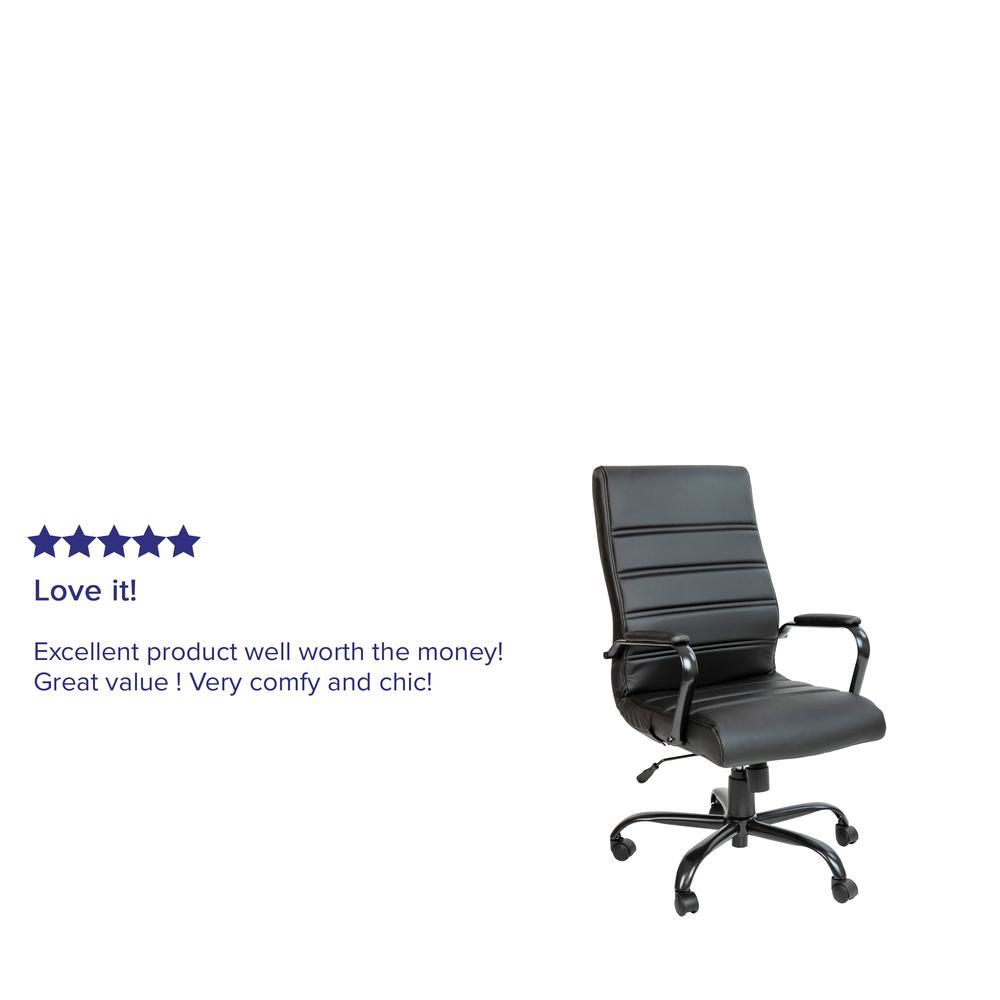 Flash Furniture High Back Black LeatherSoft Executive Swivel Office Chair with Black Frame and Arms