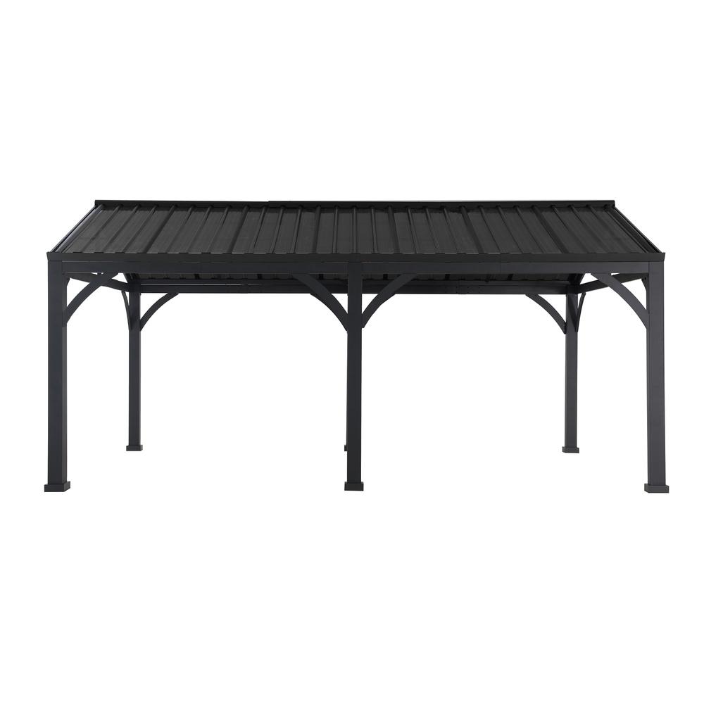 Sunjoy Newville Heavy Duty Outdoor Carport with Polycarbonate Gable Roof
