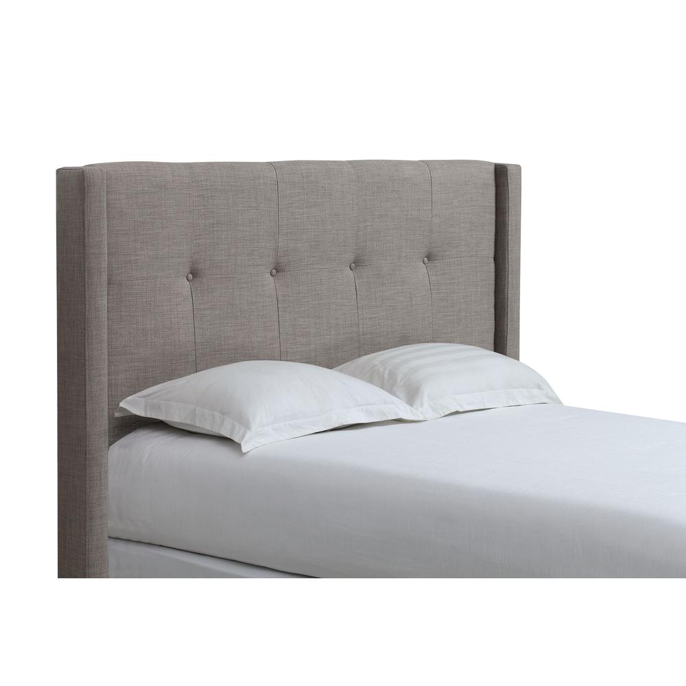 Modus Furniture Madeleine Wingback Upholstered Headboard in Dolphin Linen
