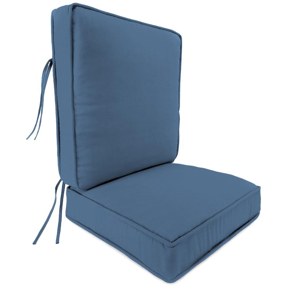 Jordan Manufacturing Co., Inc. 2-Piece Canvas Sapphire Blue Solid Outdoor Chair Seat and Back Cushion Set