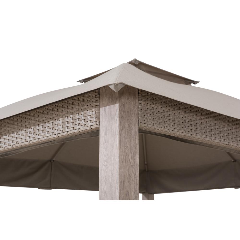 Sunjoy Gazebo with Sunbrella Canopy Roof, Outdoor Patio 2-Tier Soft Top Gazebo