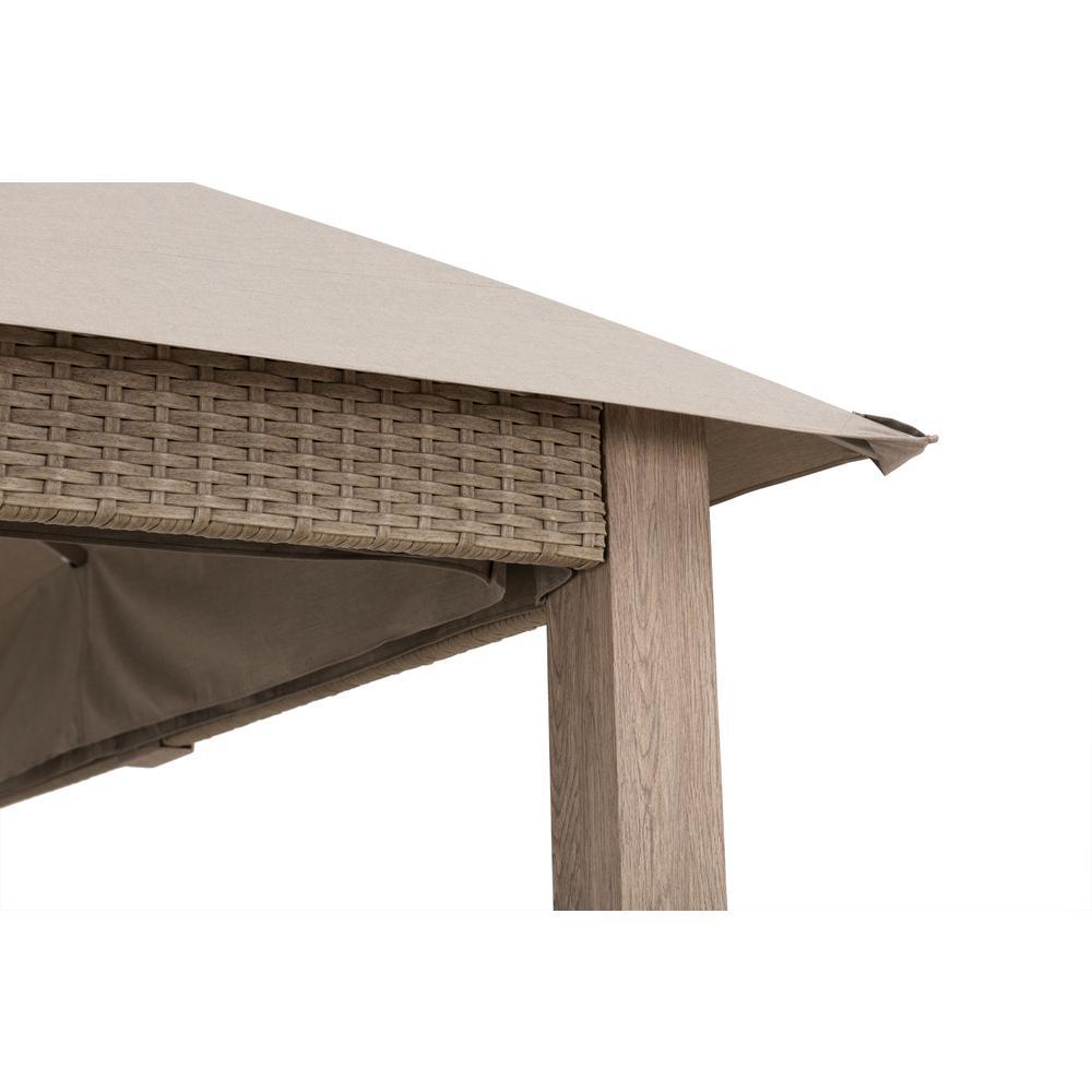 Sunjoy Gazebo with Sunbrella Canopy Roof, Outdoor Patio 2-Tier Soft Top Gazebo