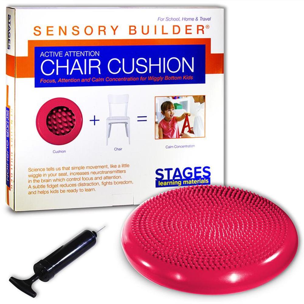 Stages Learning Materials Sensory Builder Active Attention Chair Cushion, Red