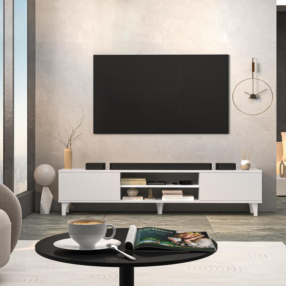 Atelier Mobili Interchangeable TV Stands for Living Room, White TV Stand