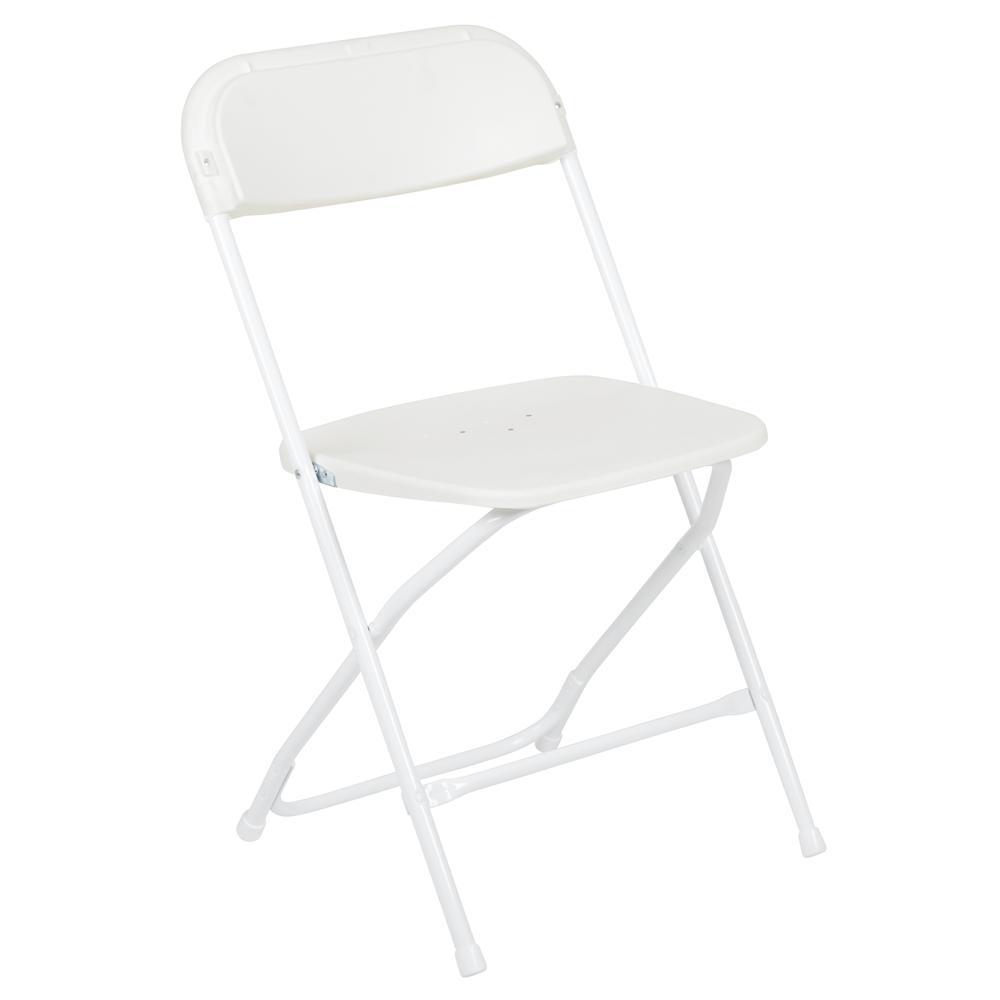Flash Furniture HERCULES Series 650 lb. Capacity Premium White Plastic Folding Chair