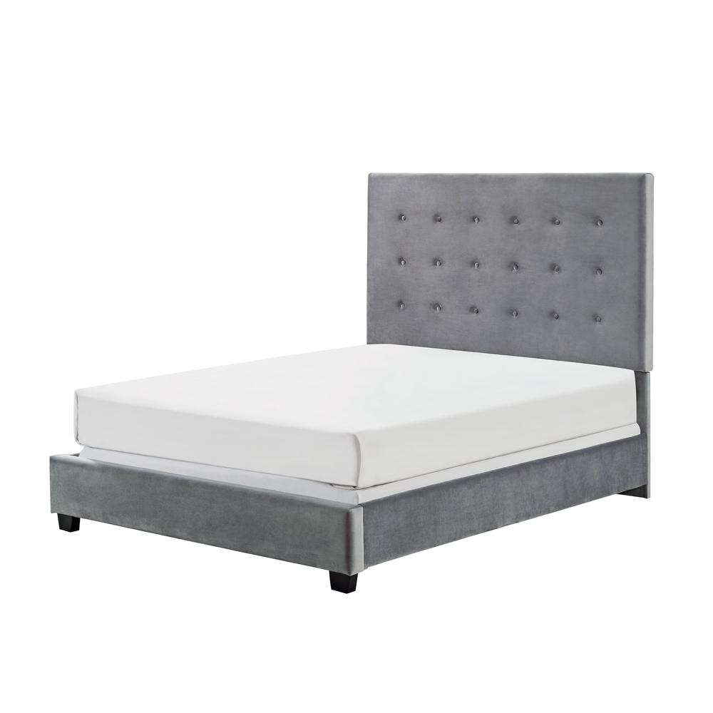 Crosley Furniture Reston Upholstered King Bed Slate - Headboard, Footboard, Rails