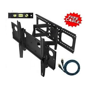 Mount-It! Mount-it Plasma LCD Flat Screen TV Articulating Full Motion Dual Arm Wall Mount Bracket For 32-65&quot;; Up To 165LBS Black W