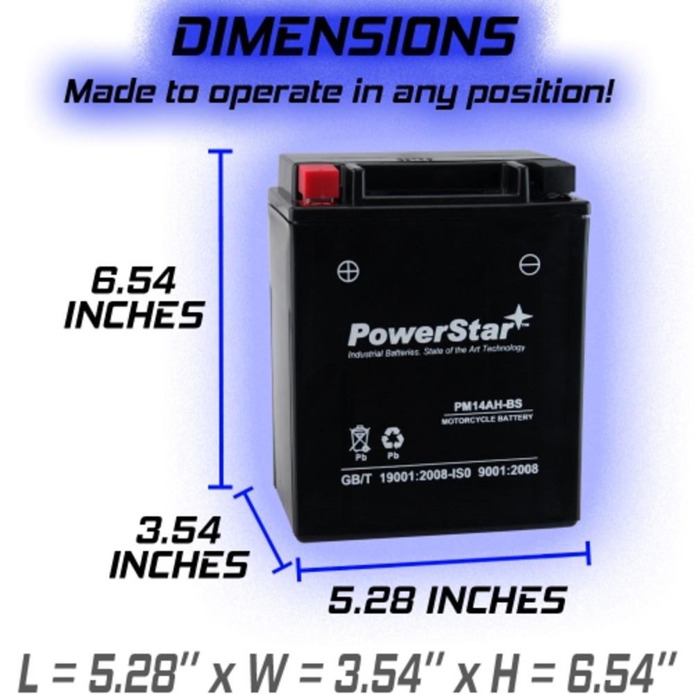PowerStar YTX14AH-BS ATV Battery Compatible with  Polaris Sportsman 570 SP Hunters Edition