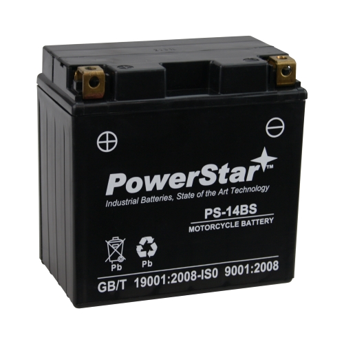 PowerStar PS-14BS Motorcycle Battery for YTX14-BS Compatible With Piaggio MP3 500 Business ABS